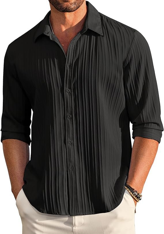 KEMLA Men's Casual Button Down Shirts Long Sleeve