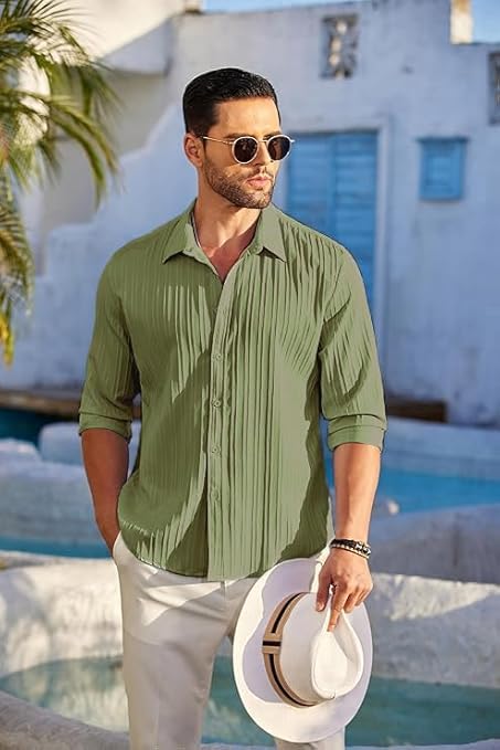 KEMLA Men's Casual Button Down Shirts Long Sleeve