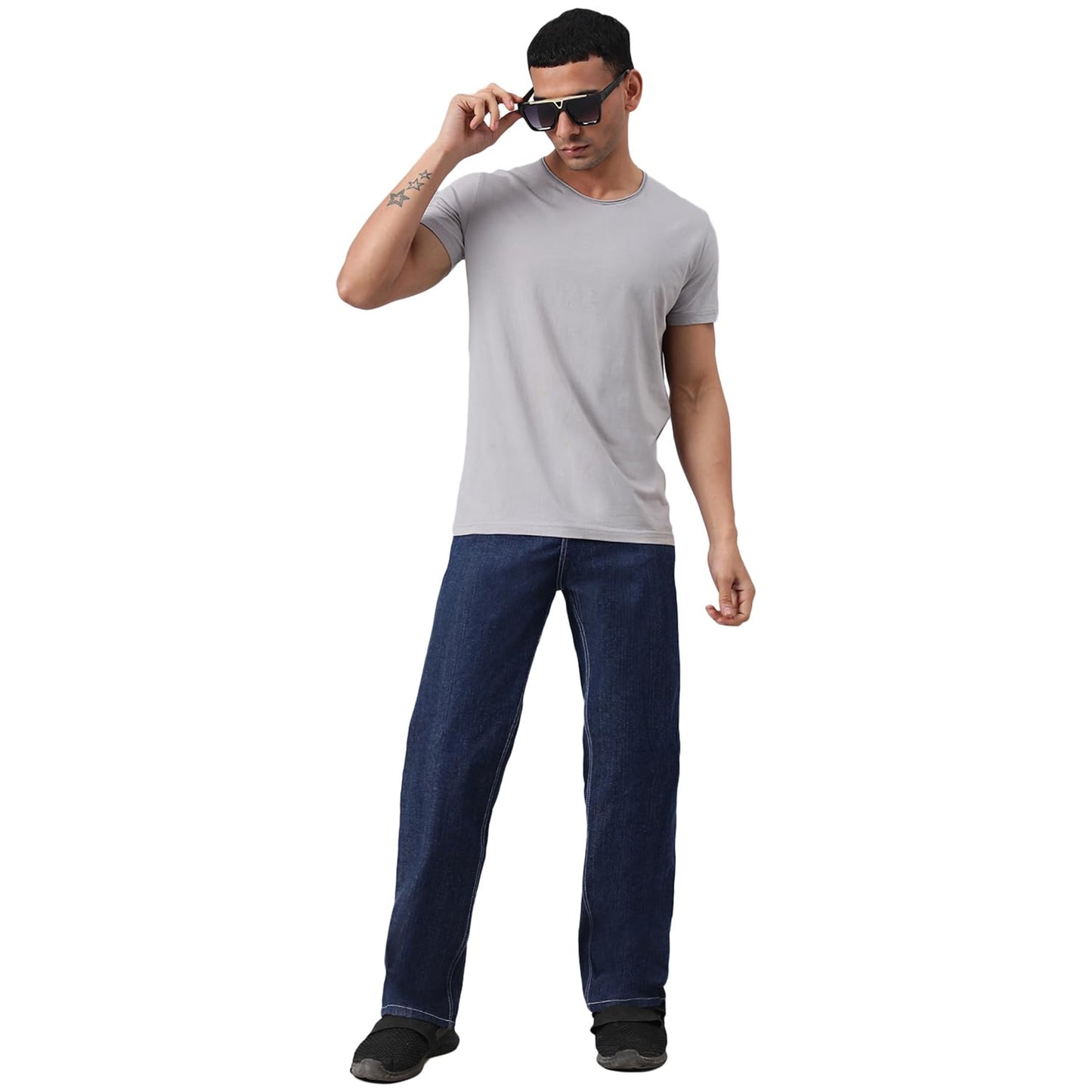 KOTTY Men’s Relaxed Fit Straight-Leg Jeans