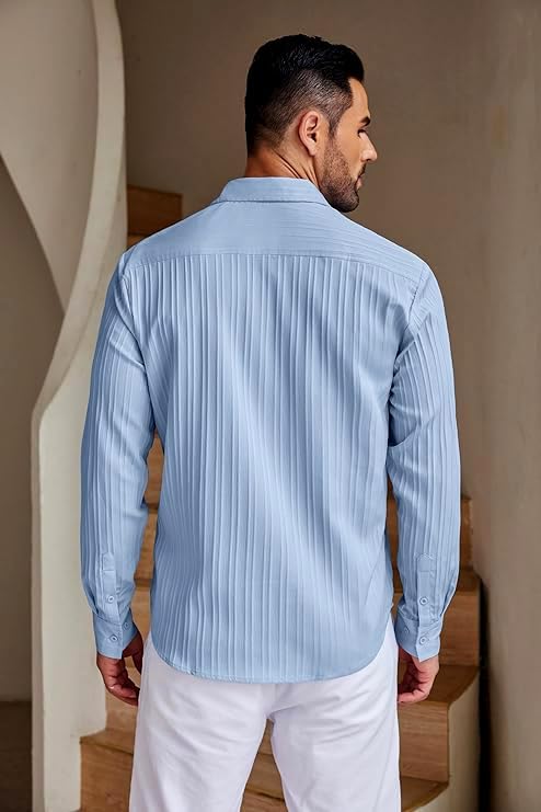 KEMLA Men's Casual Button Down Shirts Long Sleeve