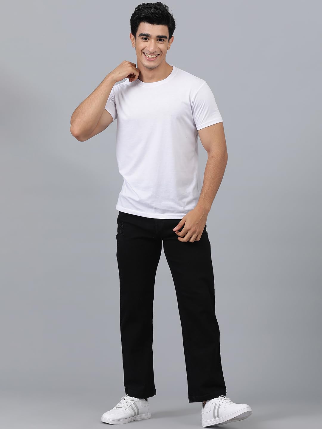 KOTTY Men's Solid Straight Fit/Skinny Fit/Relaxed Fit