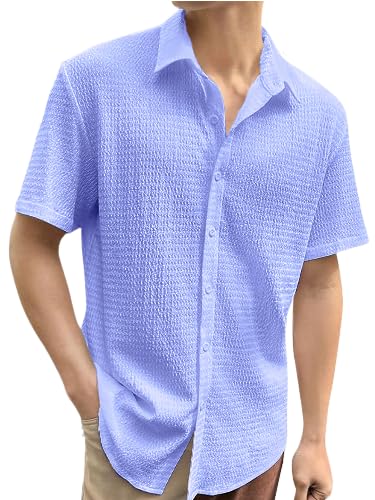 Pinkmint Popcorn Shirt for Men Soild Slim Fit Sleeve