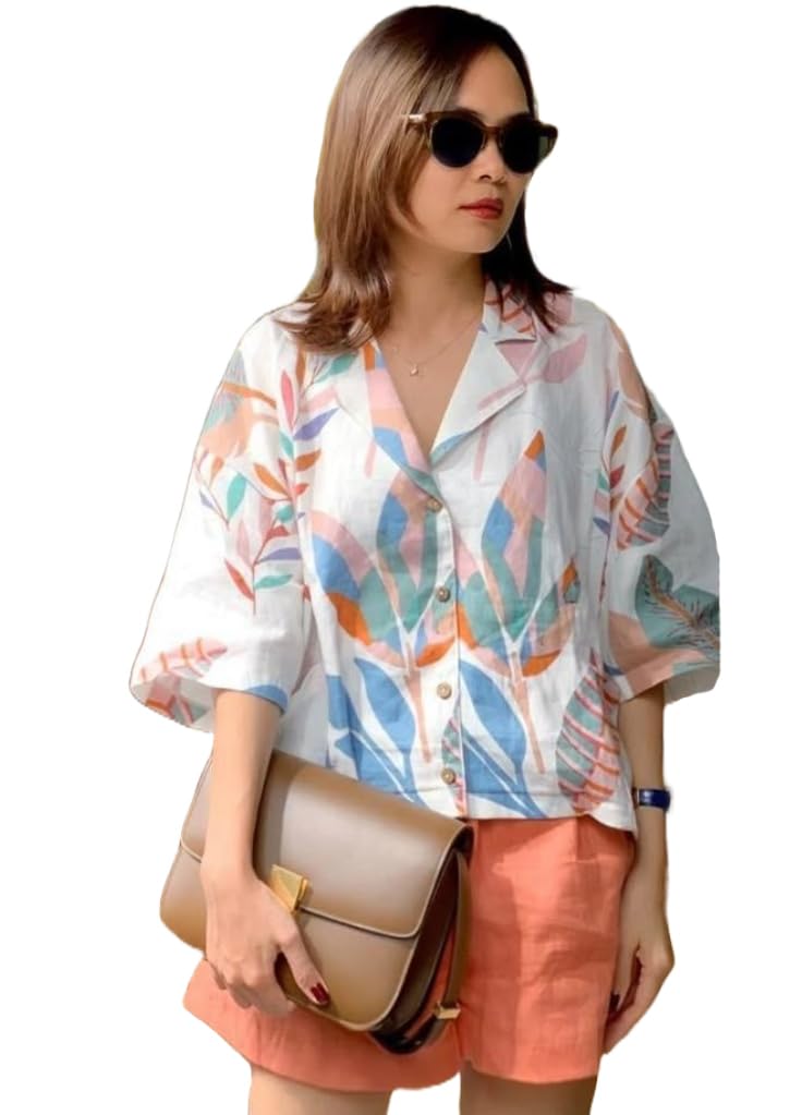 ANNI DESIGNER Women's Tunics Tops Rayon Viscose Printed Short Shirt for Women | Regular | Formal |Party Western Stylish| Trendy |Fancy Shirts for Women | Casual |Printed Shirt.