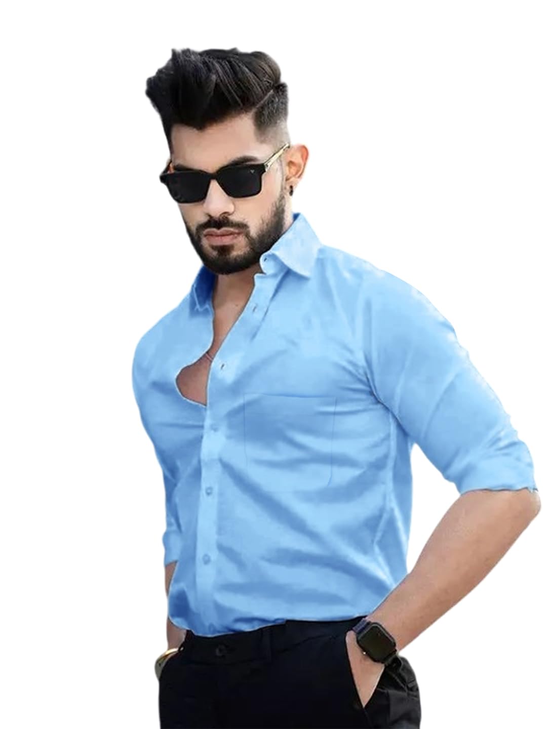 Pinkmint Cotton Spread Collar Long Sleeve Shirt