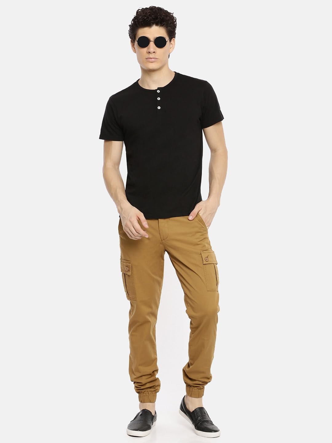 The Indian Garage Co Men's Slim Fit Mid Rise Cargo Pant