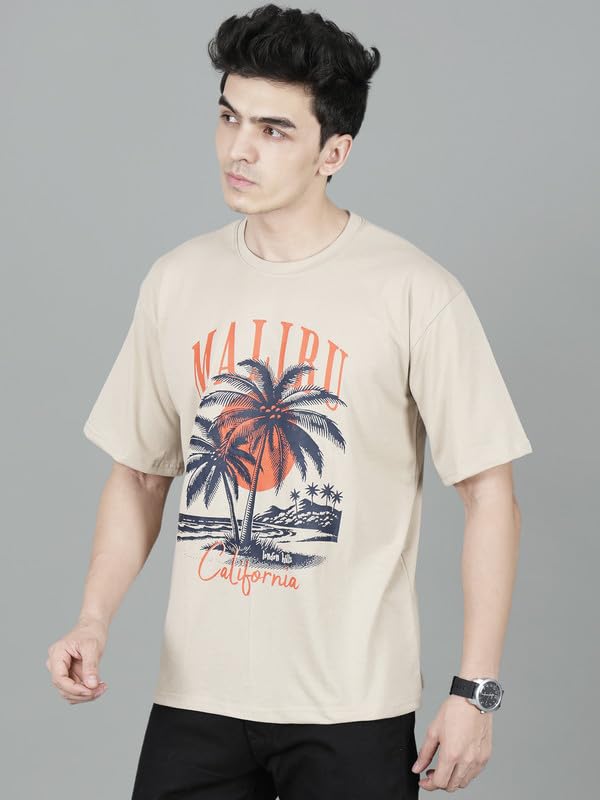 London Hills Men's Cotton Oversized Fit Casual Printed