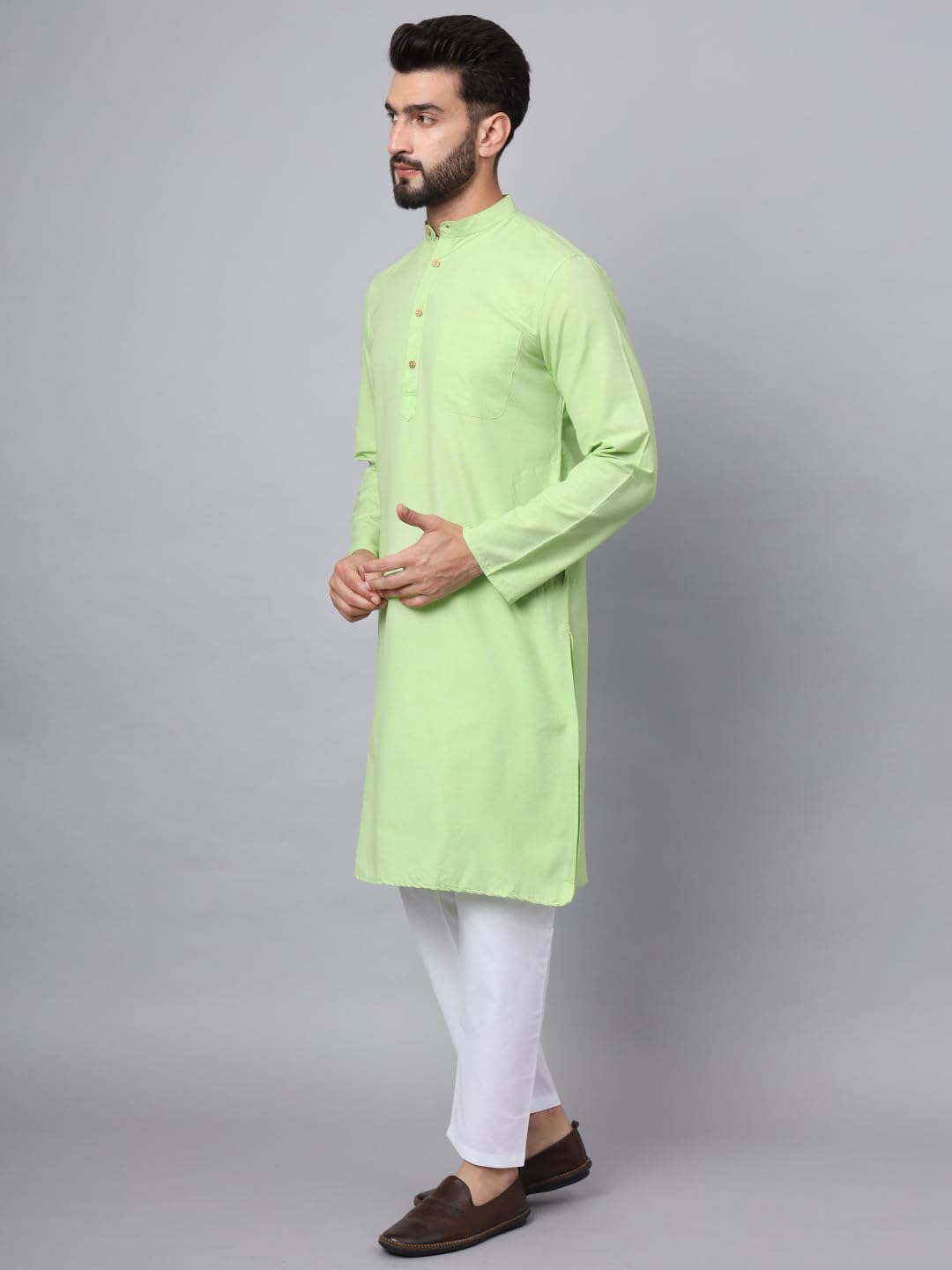 CHIKAN Men's Cotton Regular Premium Long Kurta
