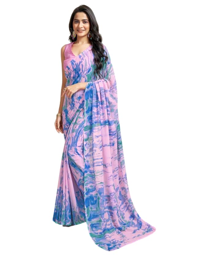 FASHION Women's Georgette Floral Printed Saree