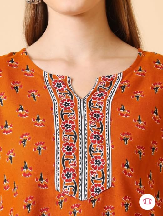 Women Rayon Floral Printed Short Kurta