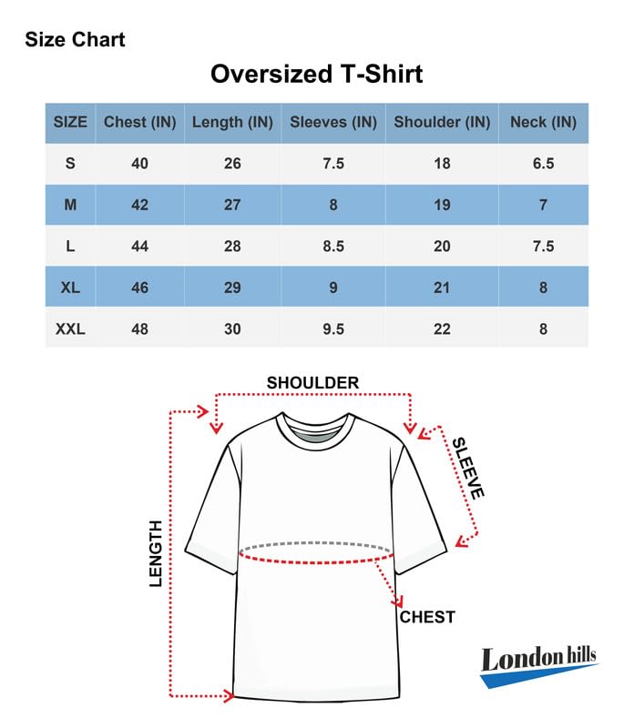 London Hills Men's Cotton Oversized Fit Casual Printed