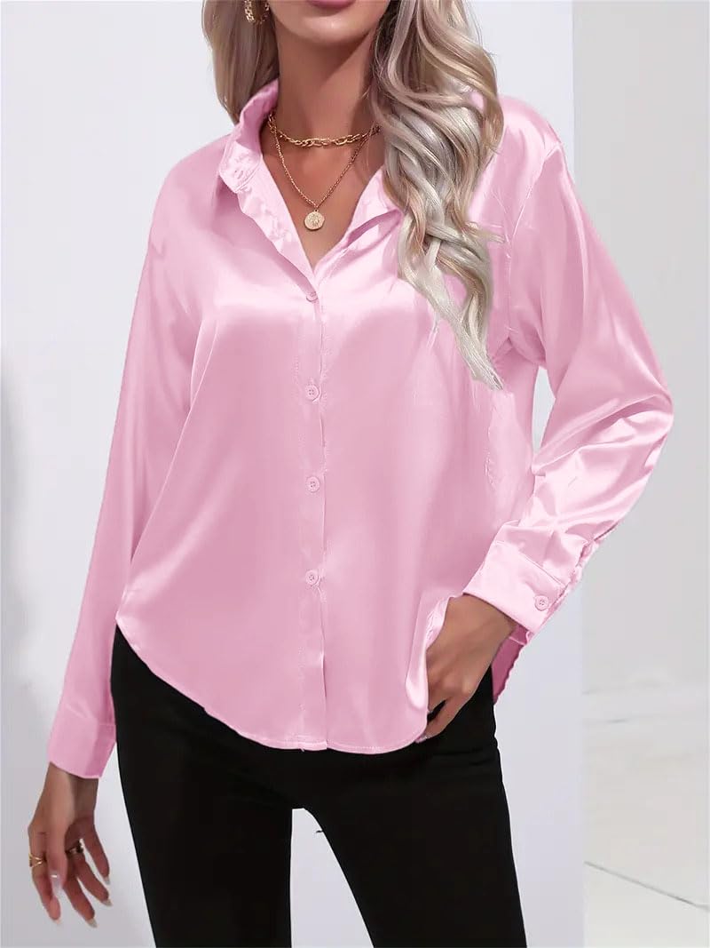 IndoPrimo Shirt for Women | Women Shirt | Shirt for Women | Full Sleeve Shirt for Women | Satin Shirt for Women | Western Shirt for Women Stylish | Shirt for Girls