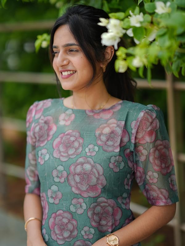 Sun Fashion Women's Chanderi Stitched Printed Kurti