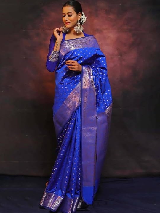 Women's Cotton Silk Woven Saree with Blouse Material