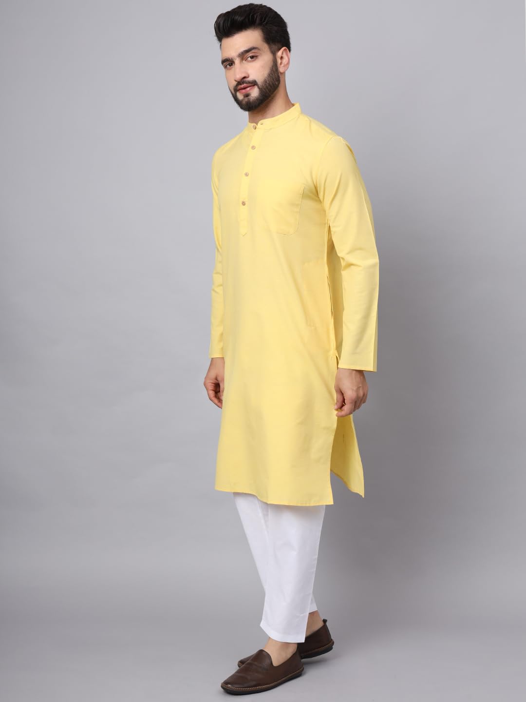CHIKAN Men's Cotton Regular Premium Long Kurta