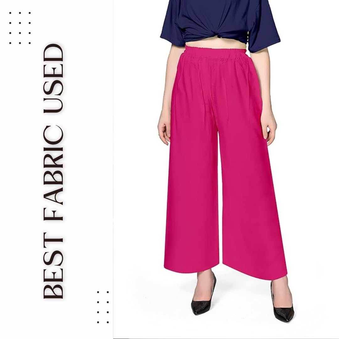 Pranjal Women's Premium Regular Fit Rayon Palazzo
