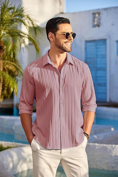 KEMLA Men's Casual Button Down Shirts Long Sleeve