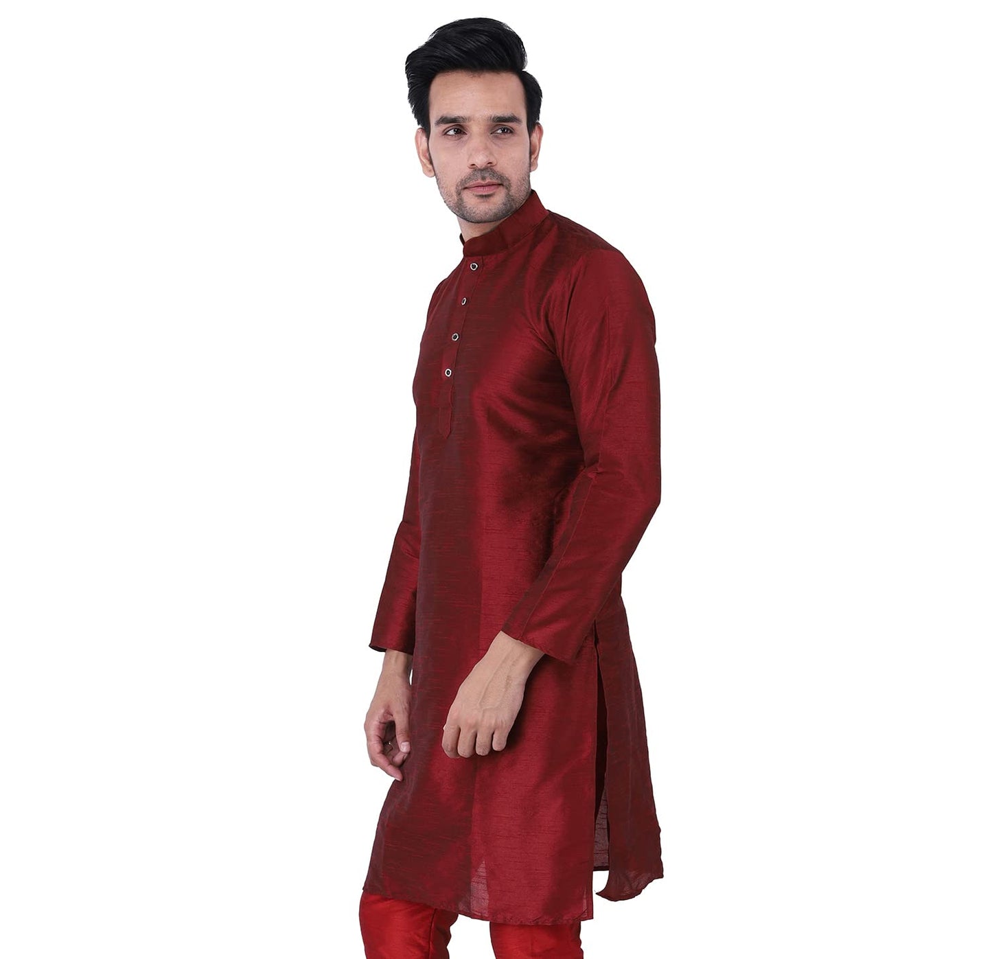 ZYMIN Men's Silk Blend Knee Length Solid Color Style