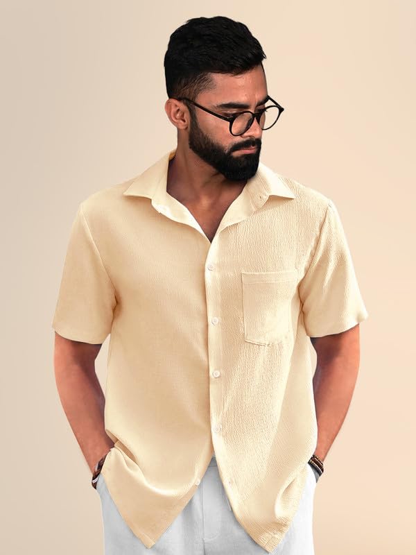 Pinkmint Combo of Men's Regular Fit Popcorn Shirt