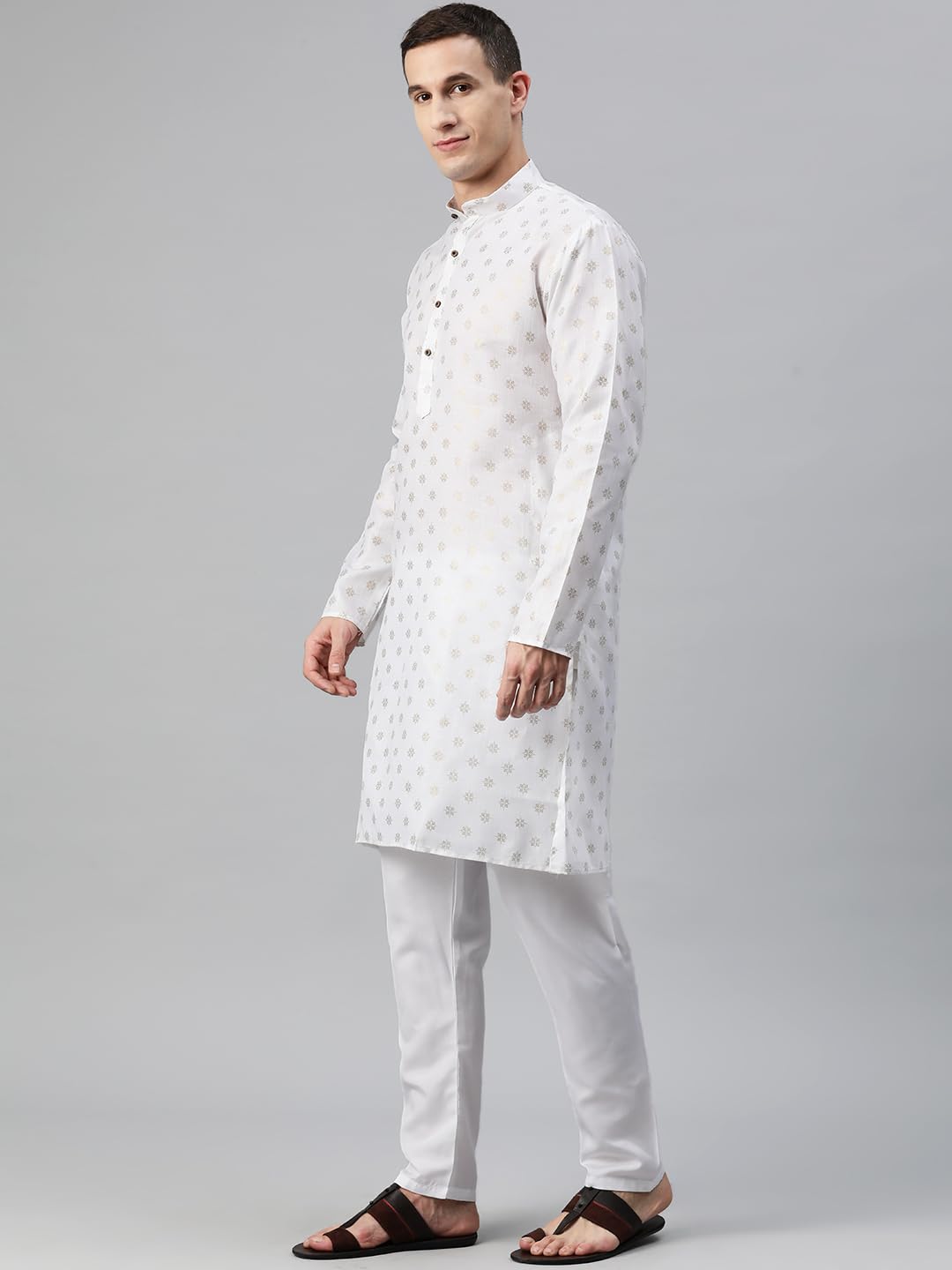 Luxrio Kurta for Men Cotton Blend Printed Regular Fit