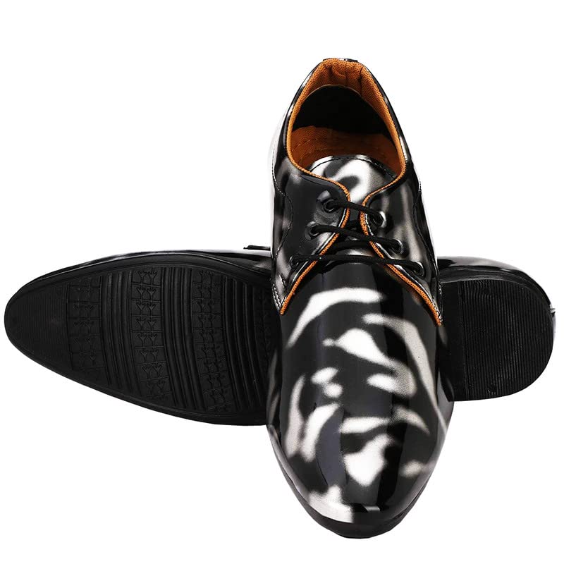 Vitoria l Men Black Silver Formal Shoes with White Socks - alphahostel.in
