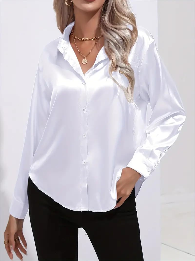 IndoPrimo Shirt for Women | Women Shirt | Shirt for Women | Full Sleeve Shirt for Women | Satin Shirt for Women | Western Shirt for Women Stylish | Shirt for Girls
