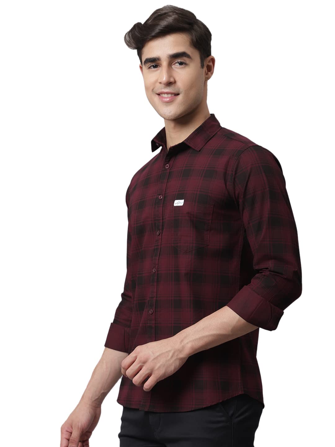 Majestic Man Cotton Checkered Slim Fit Casual Shirt