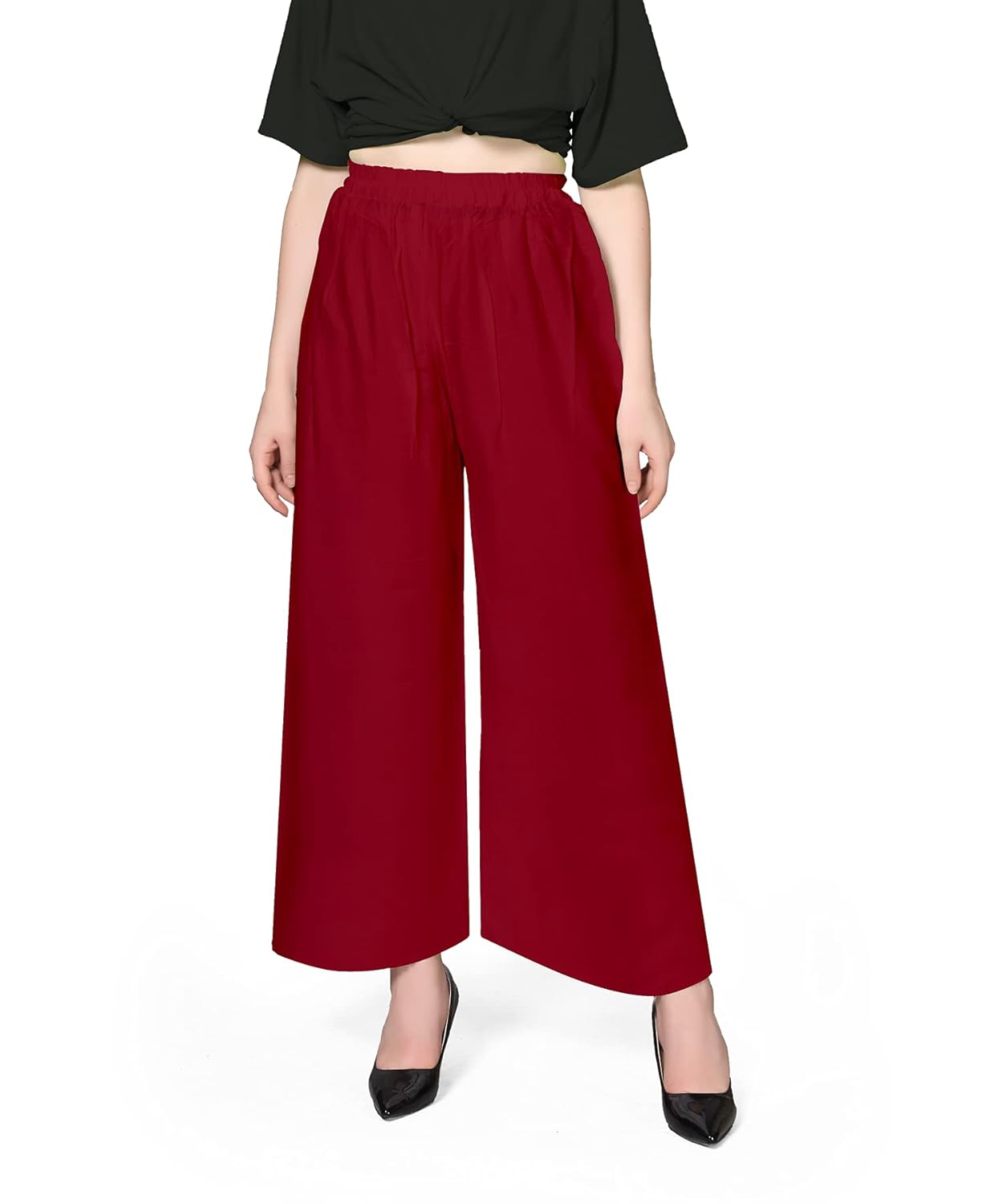 Pranjal Women's Premium Regular Fit Rayon Palazzo