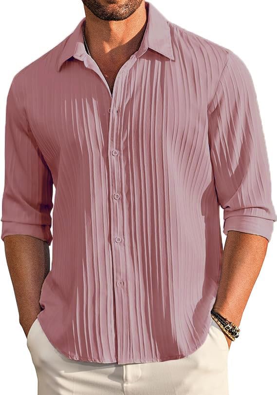 KEMLA Men's Casual Button Down Shirts Long Sleeve