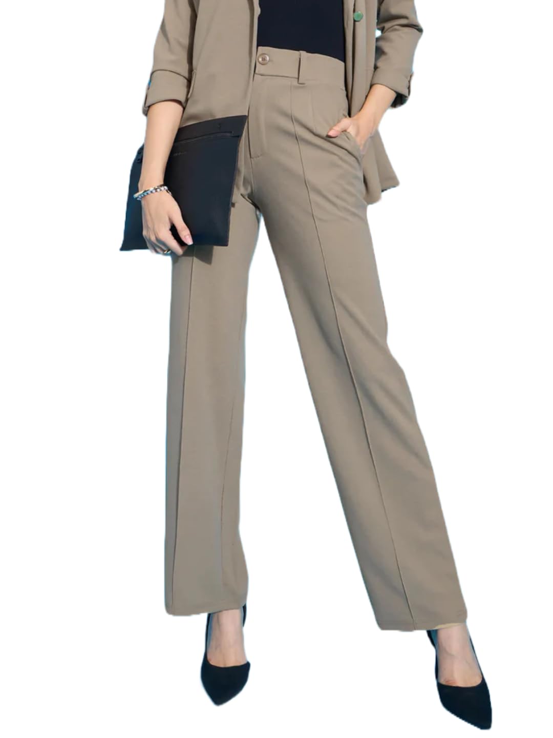 Elendra Women's Polyester Blend Casual Pants