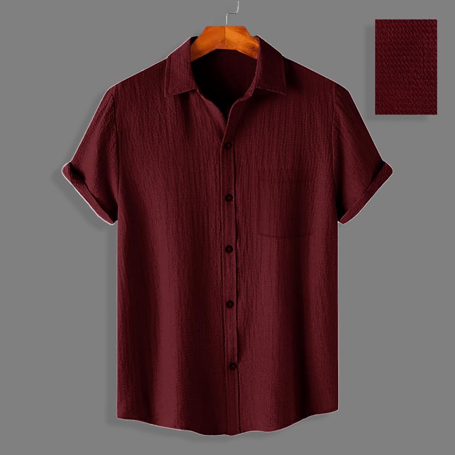 Pinkmint Men's Solid Regular Fit Shirt