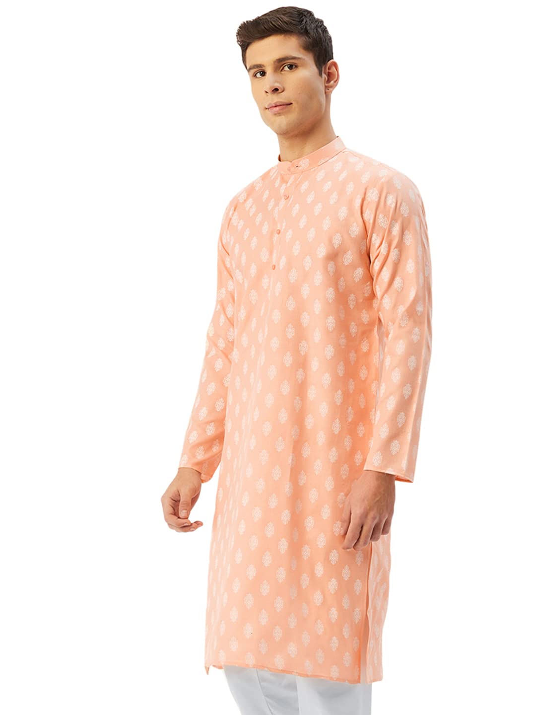 Jompers Men's Cotton Floral Printed Kurta