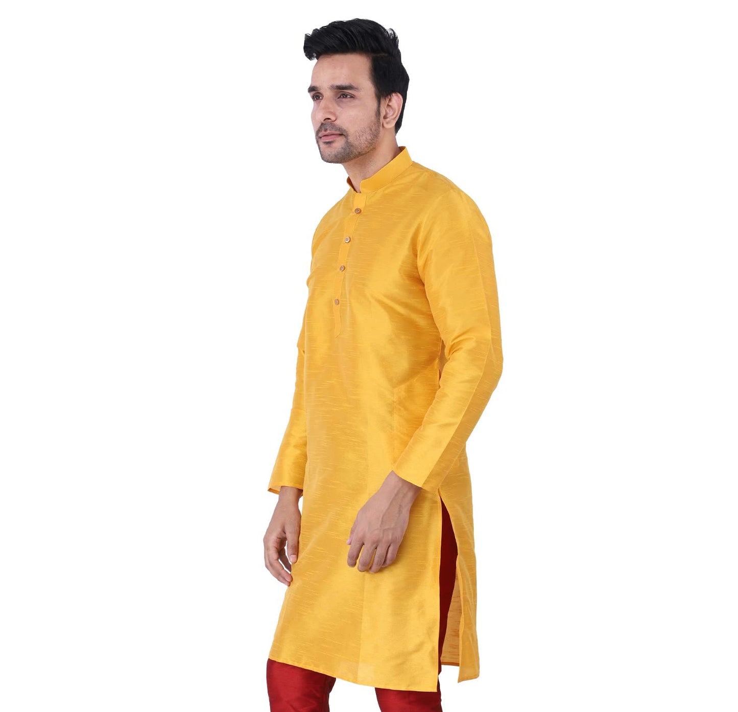 ZYMIN Men's Silk Blend Knee Length Solid Color Style