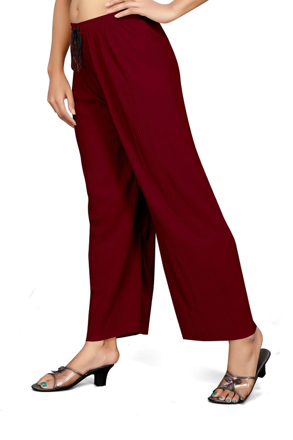Qkenshit Women's Lycra Palazzo - Stretchable