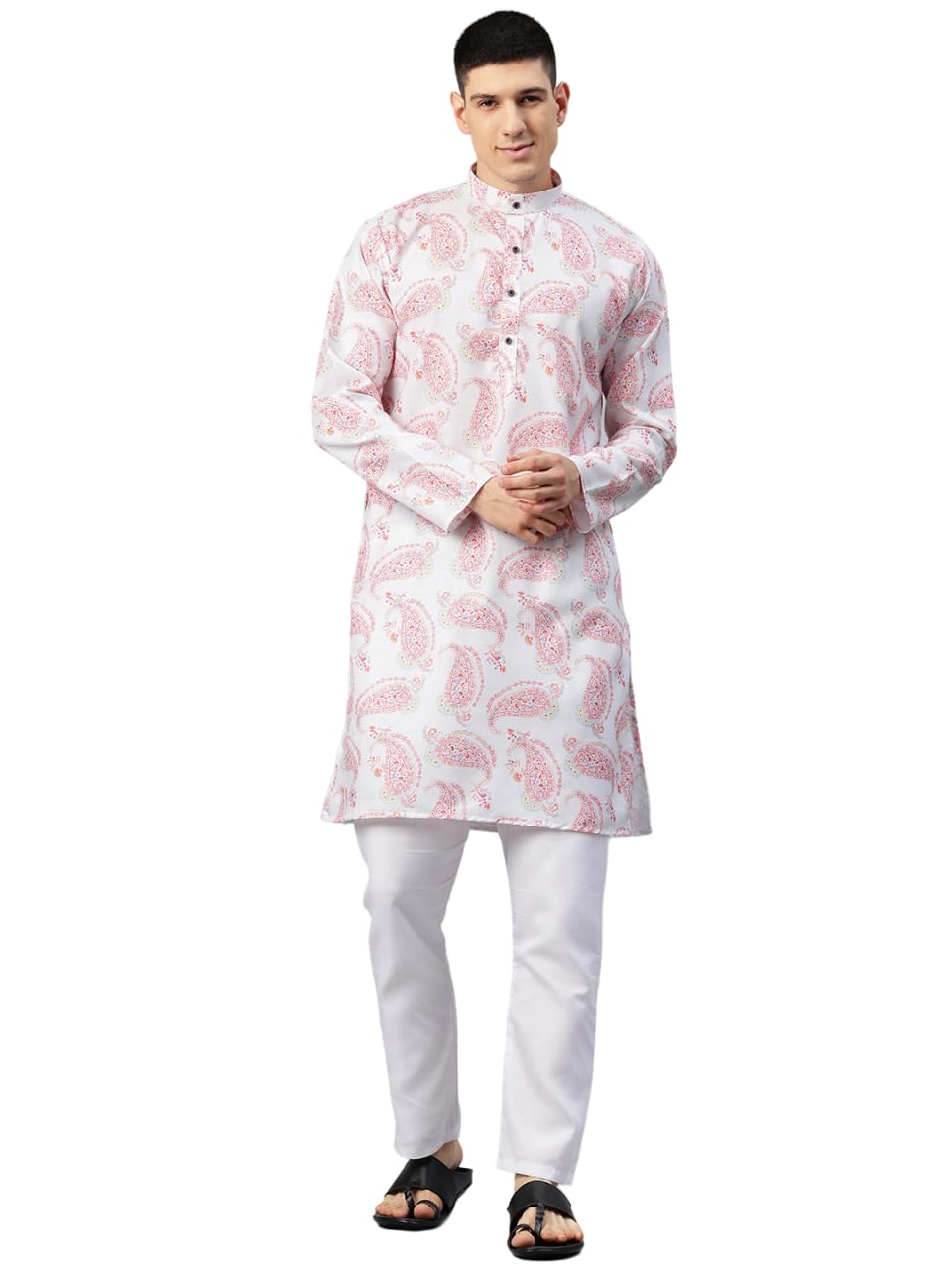 Luxrio Printed Kurta for Men Cotton Blend Linen