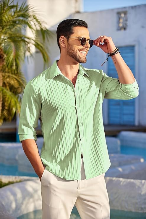 KEMLA Men's Casual Button Down Shirts Long Sleeve