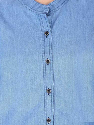 FUNDAY FASHION Women's Casual Mandarin Collar Regular Fit Shirt