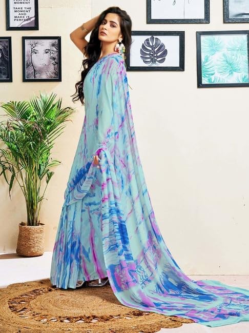 FASHION Women's Georgette Floral Printed Saree