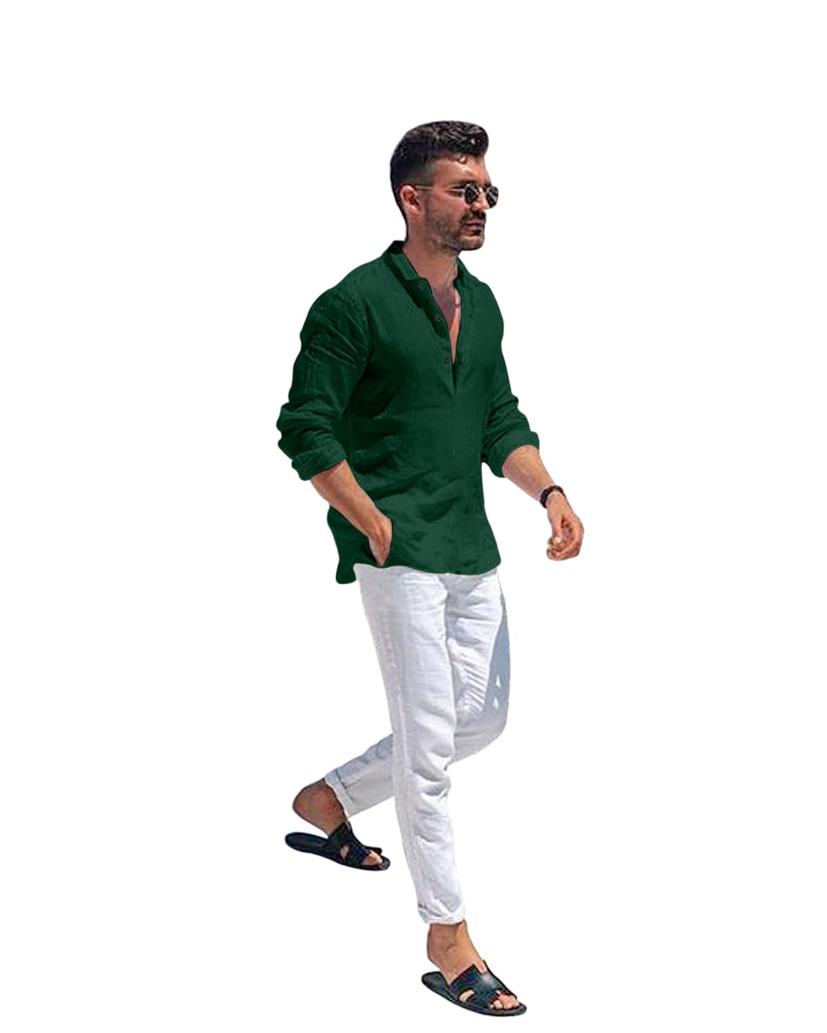 Men Solid Cotton Blend Straight Kurta Shirt Pack of 2
