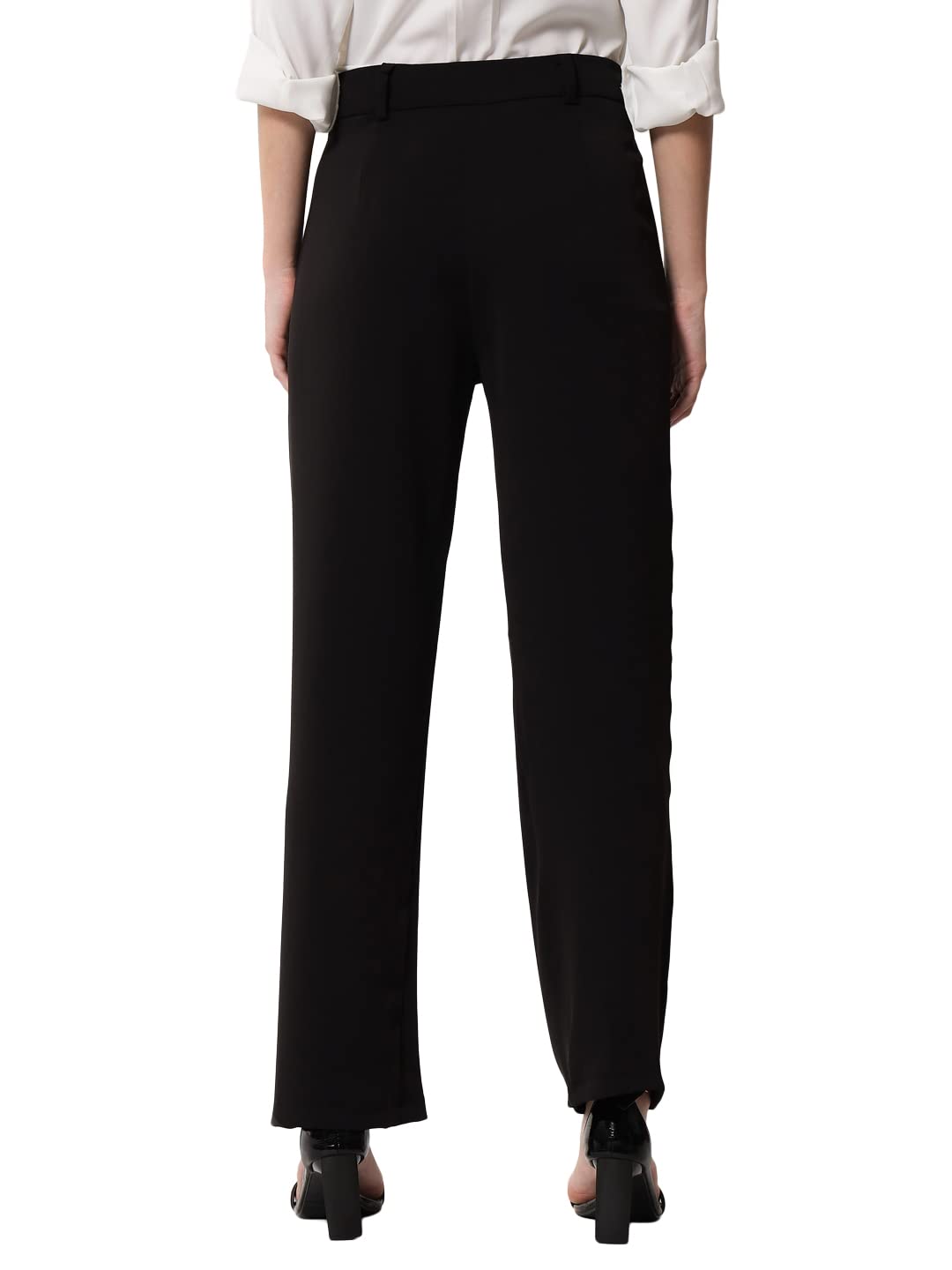 KOTTY Women's Straight Fit Mid Rise Solid Polyester