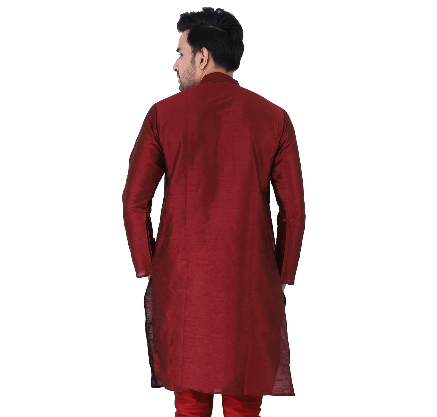 ZYMIN Men's Silk Blend Knee Length Solid Color Style
