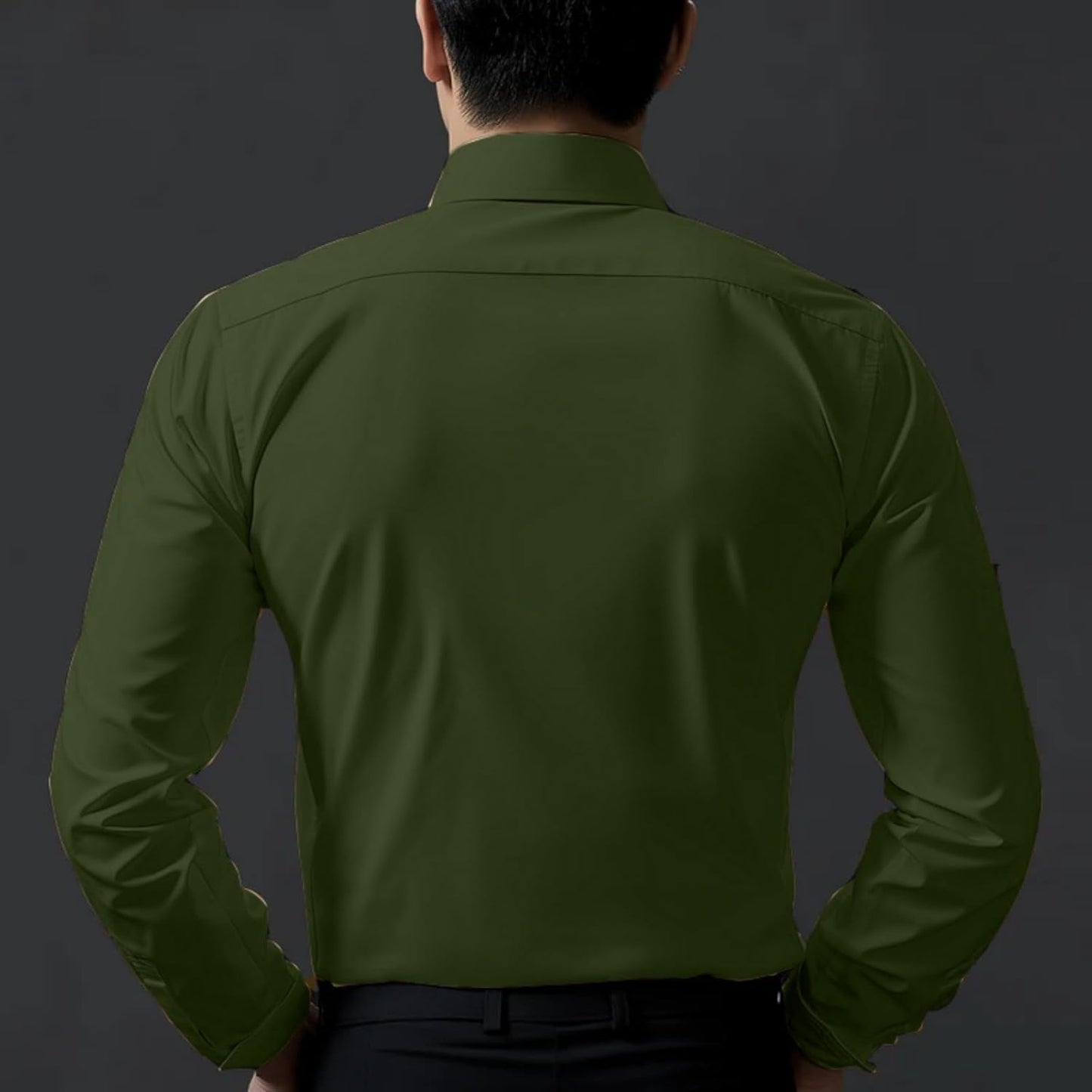 DEELMO Men's Stylish Solid Satin Casual Shirt for Men