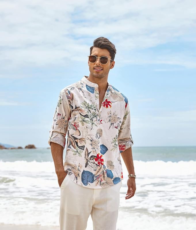 Bellstone Men's Cotton Blend Full Sleeve Printed