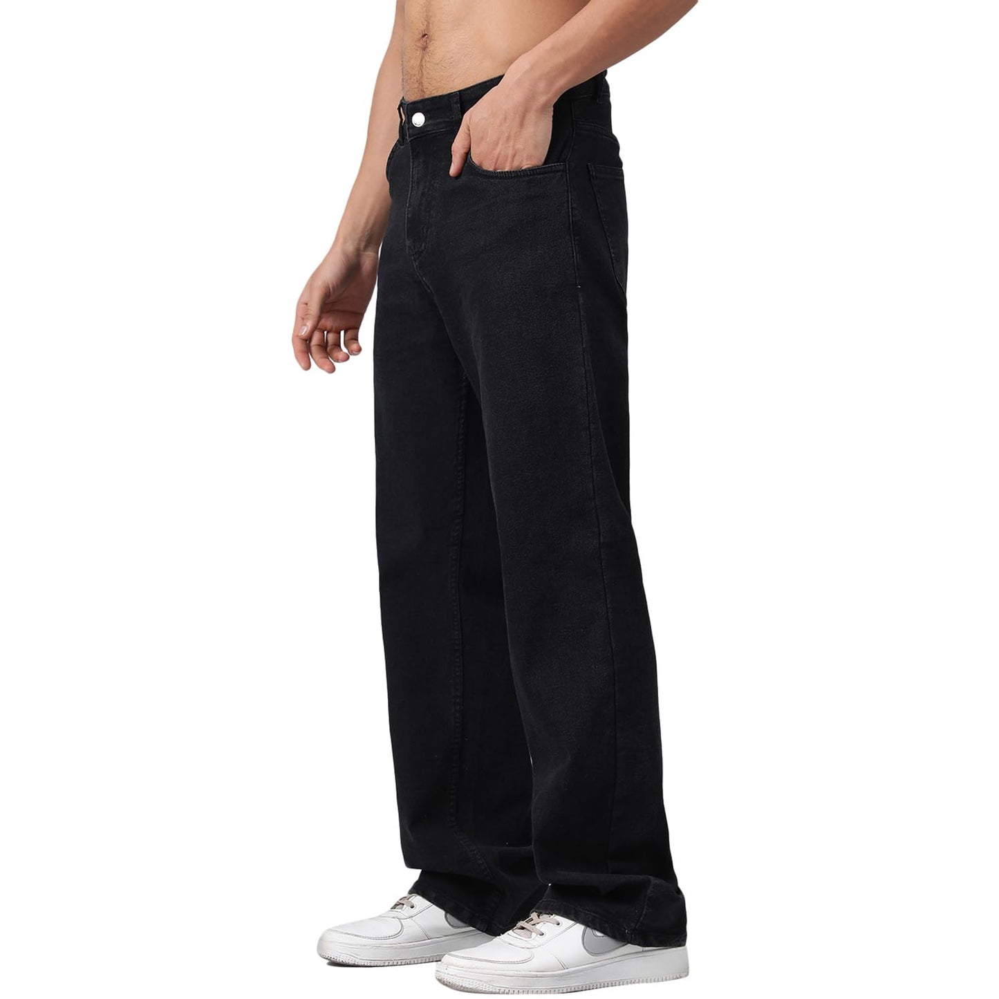 KOTTY Men's Two-Tone Patchwork Jeans for Men