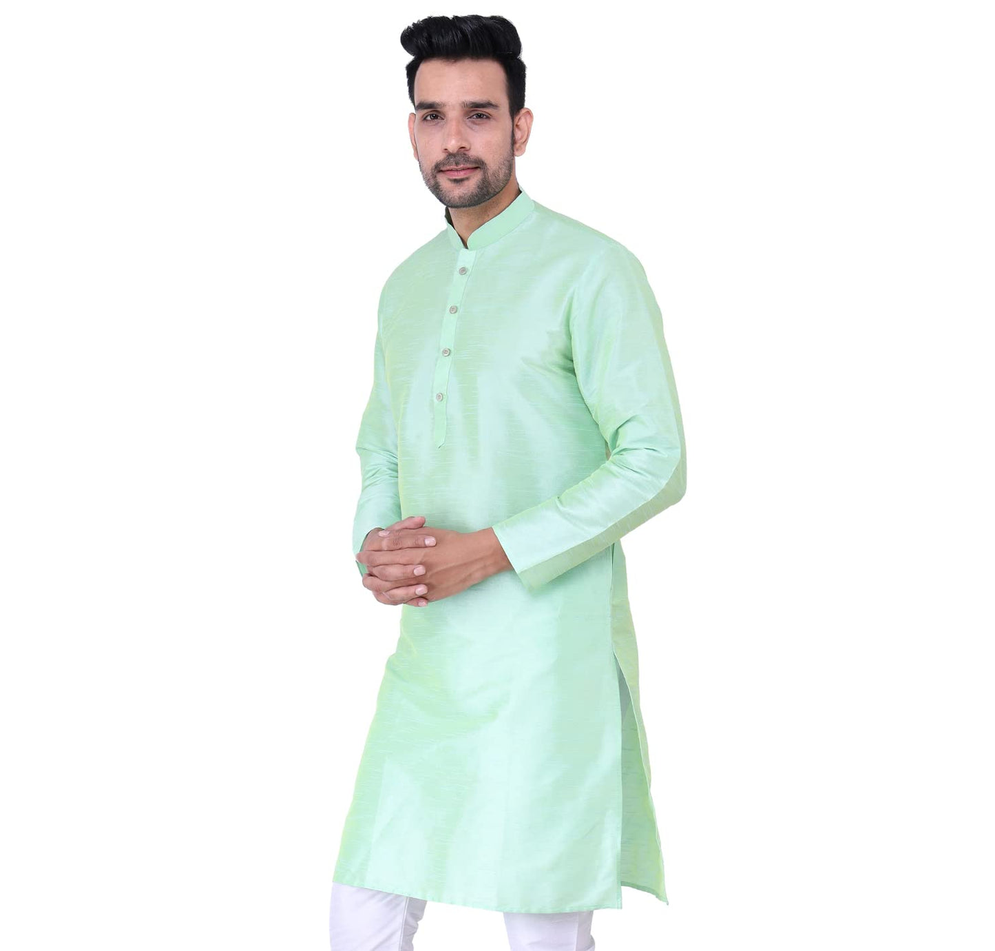 ZYMIN Men's Silk Blend Knee Length Solid Color Style