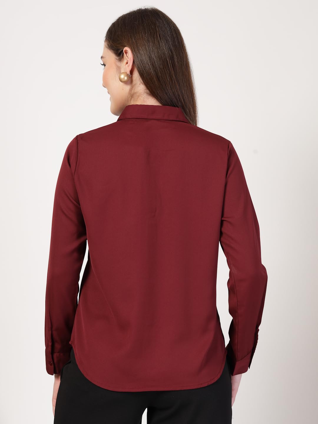Style Quotient Women Solid White Polymoss Regular Formal Shirt