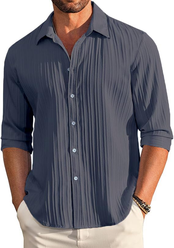 KEMLA Men's Casual Button Down Shirts Long Sleeve