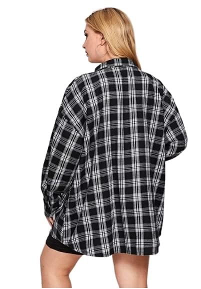 Trendy and Stylish Women Check Loose Shirt Casual