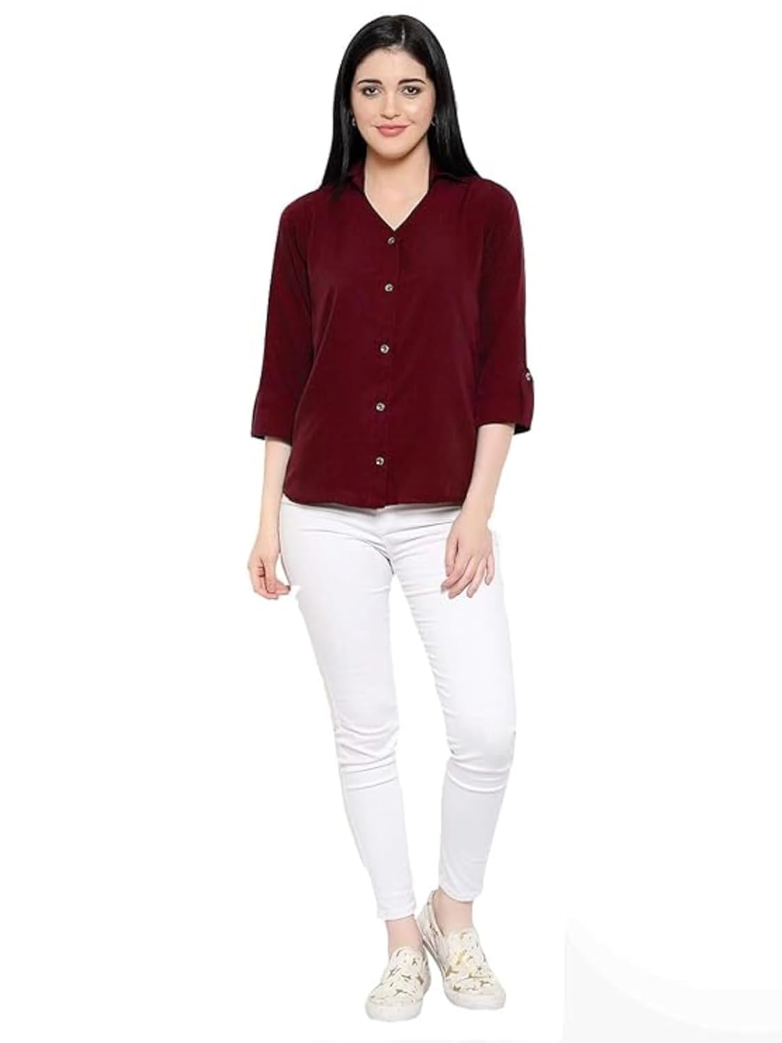 Leriya Fashion Solid Regular Fit Long Tops Oversized Shit