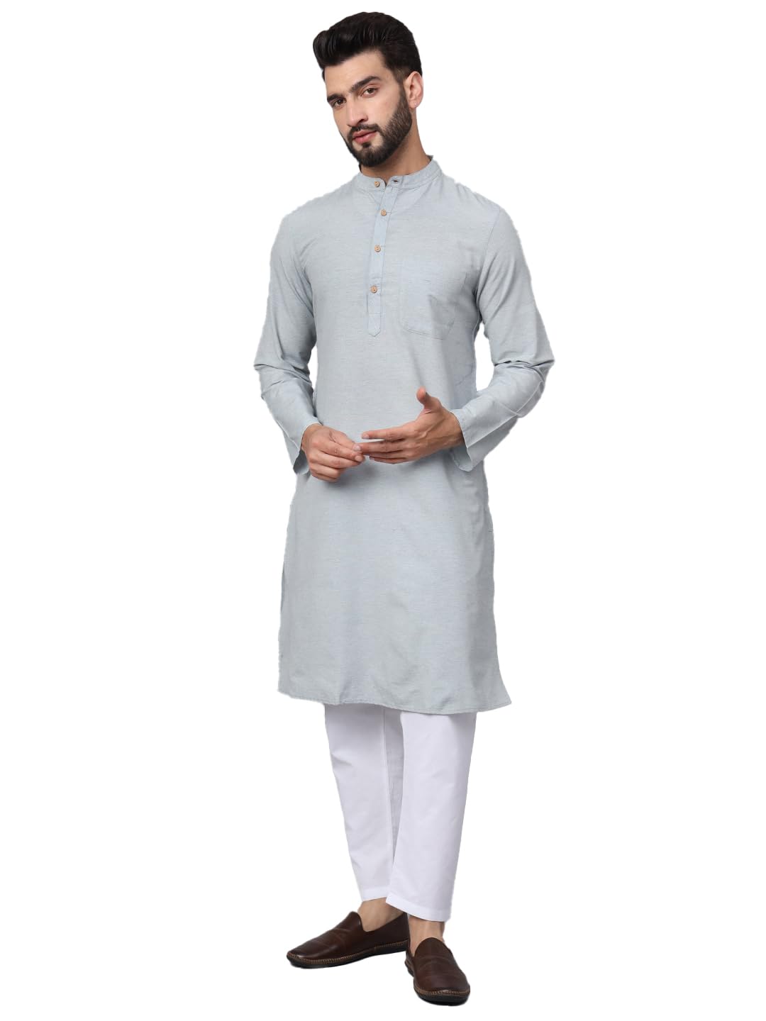 CHIKAN Men's Cotton Regular Premium Long Kurta