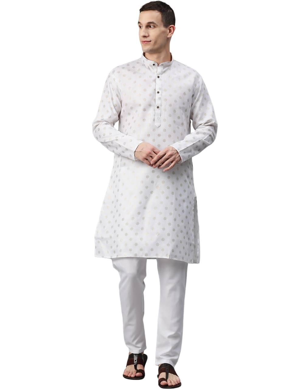 Luxrio Kurta for Men Cotton Blend Printed Regular Fit